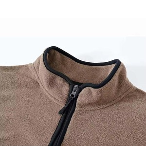Sudadera de Forro Polar Tejido a Crochet de Manga Larga con Media Cremallera para Hombre, Estilo Vintage, Casual, Deportiva, para Entrenamiento, con Cuello Alto, para Invierno - Product Image 3