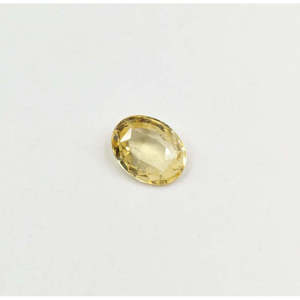 Zafiro Amarillo Natural, Gema Suelta, Corte Brillante Facetado, Forma Ovalada y Marquesa, 10 x 12 mm, Parte Posterior Plana, 8 mm de Altura - Product Image 1