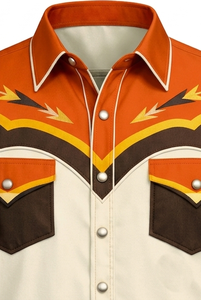 Camisa Vaquera Occidental Unisex Rodeo con Botones, Estilo Vintage, Corte Ajustado, Ribete en Contraste, Personalizada OEM, Manga Larga, Bordada - Product Image 5