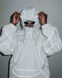 Warm <b>Waterproof</b> Windbreaker Baggy Tracksuit Windbreaker <b>Sets</b> Blank Nylon Plain Windbreak Mens Reflective Polyester Tracksuit - Product Image 4