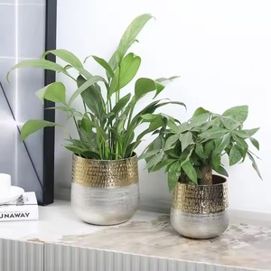 Elegant Tabletop Brass Planter <b>Pot</b> in Polished Golden Finish Ideal for Office Decor or Indoor <b>Plant</b> Display - Product Image 2