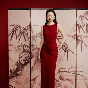 Shop high quality <b>RED</b> POWER <b>DRESS</b> OEM ODM Vietnam local brand manufacturer items like this burgundy <b>red</b> <b>dress</b> body con - Product Image 1