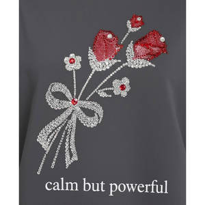 เสื้อสเวตเชิ้ตผู้หญิงทรงปกติ แขนยาว อุ่น นุ่ม ผลิตจากผ้าฝ้ายฟลีซ 100% ประดับด้วยคริสตัล เป็นมิตรต่อสิ่งแวดล้อม ปรับแต่งได้ เหมาะสำหรับฤดูหนาว - Product Image 5