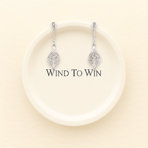 ต่างหูทองเหลืองลมเพื่อให้ชนะของผู้หญิงใบจิตวิญญาณฮวงจุ้ยอวยพรลดลงสวมใส่ทุกวัน - Product Image 4