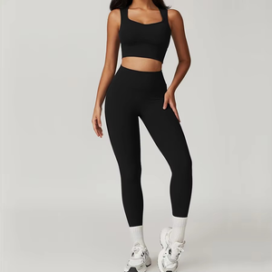 Leggings de yoga de cintura alta para mujer, de longitud completa, sin costuras, con diseño hueco, efecto levantacola, control de abdomen, elásticos en cuatro direcciones, Spandex/Nylon, XS - Product Image 4
