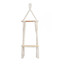 Étagère murale rectangulaire en macramé bohème faite à la main, thème nature, design personnalisé, cordon en coton pour décoration festive Diwali