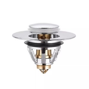 Tappo per lavello da bagno in ottone lucidato moderno in acciaio inox - Product Image 3