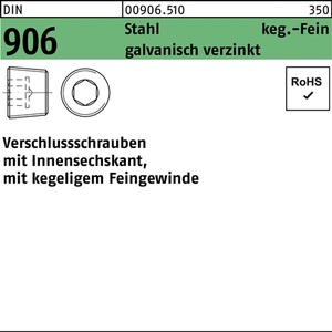 DIN 906 M 16 X 1.5 Hex <b>Screw</b> Galvanised Steel 50 Piece Pack - Product Image 1