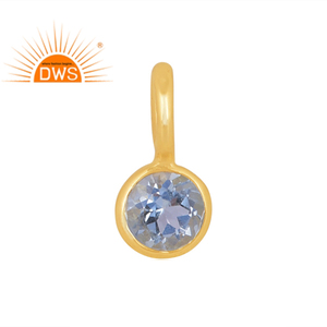 Pendentif élégant en argent sterling avec pierre précieuse naturelle aigue-marine, bijou tendance pour fiançailles, mariage et fêtes - Product Image 1