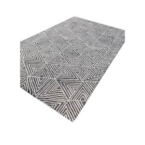 พรมขนสัตว์ทอมือลายเรขาคณิตสีเทาและสีดำ รุ่นคลาสสิคและโบโฮ Tra-14600 สำหรับห้องนอนและทางเดินในบ้าน ด้วยเทคนิคการทอแบบแบน - Product Image 2
