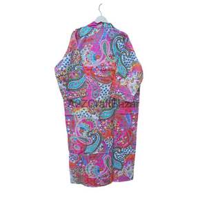 Peignoir Kimono en Coton de Haute Qualité pour Femme, Manches Longues, Motif Imprimé, Taille Élastique, Élégant, Idéal pour la Nuit, le Repos et le Spa - Product Image 6