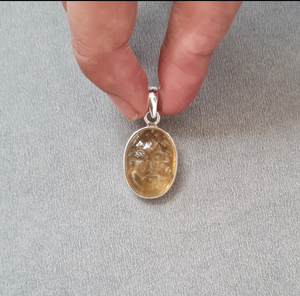 12x16mm bisel ovalado Arco Iris piedra lunar Luna cara colgante latón plateado joyería collar de moda regalo para el Día DE LA MADRE regalo - Product Image 3