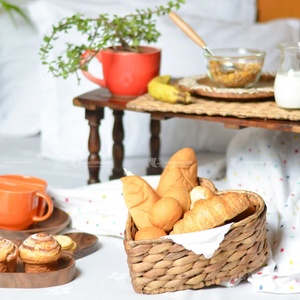 Viettimecraft VTC007 Coeur Forme Jacinthe D'eau Plateau De Service Paniers De Rangement Taille Personnalisée Saint Valentin Cadeau Panier Ruban Doublures - Product Image 2