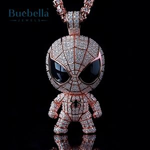 Hip Hop para hombre Plata de Ley 925 dibujos animados superhéroe araña colgante Iced Out Moissanite Diamond Super Cool & Stylish - Product Image 3