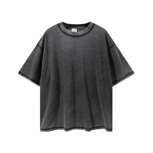 Camisetas de lavado con ácido de microfibra para hombre de alta calidad Logotipo de impresión digital personalizado Estilo callejero 100% algodón Precio razonable - Product Image 1