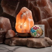 Lámpara de Sal del Himalaya Natural y Orgánica de 20-30 kg, Tallada con Diseño de Cruz y Flor, Decoración para el Hogar, Musical y Religiosa, Embalaje Personalizado