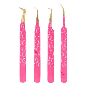 Pinces à cils 3D professionnelles en acier inoxydable pour extensions de cils, clip individuel incurvé et angulaire pour fibres, bande de préhension pour cils - Product Image 1