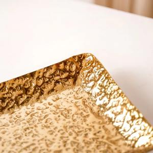 Best Heavy Brass Serving Tray with <b>Polished</b> Texture Not <b>Plastic</b> Beautiful Gold Look for Hotel and Available at Best Price - Product Image 4