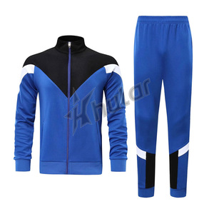 Chaqueta y pantalones de chándal de poliéster con cremallera y patrón sólido personalizado para hombre, conjunto de Jogger de invierno con forro, chándal de fútbol personalizado - Product Image 6
