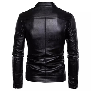 Chaqueta de cuero suave unisex, prendas de vestir exteriores de cuero genuino, diseño de moda elegante informal, ropa cálida, logotipo personalizado al por mayor - Product Image 2