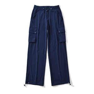 Pantalones Cargo holgados a prueba de viento con estilo de invierno para mujer, pantalones con cordón de cintura informales transpirables ecológicos con múltiples bolsillos - Product Image 4