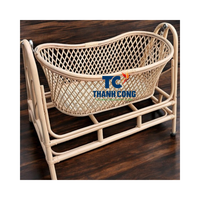Hot Sale Rattan Doll <strong>Cot</strong> Mini Beige Rattan Bed for Dolls at <strong>Best</strong> Price, Wholesale From Vietnam Supplier