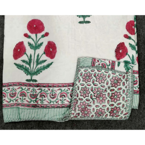 Dohar hermoso hecho a mano nuevo edredón de algodón bloque de mano impreso diseño Floral Algodón puro Dohar Manta - Product Image 2