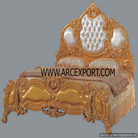 Camas de muebles de lujo antiguos de madera con mesa auxiliar Material de la mejor calidad Diseño de cuentas Decoración de muebles de males
