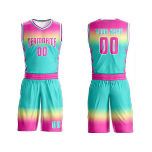 Maillots de basket-ball personnalisés avec impression par sublimation, shorts, ensembles grande taille et respirants pour l'été prix d'usine du fabricant OEM - Product Image 1
