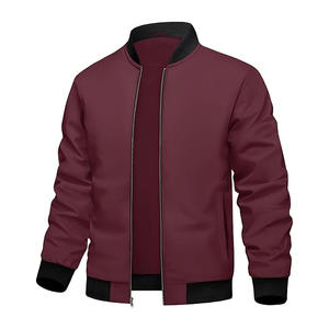 Chaqueta bomber informal de primavera y otoño para hombre, cortavientos ligero con bolsillos, servicio ODM OEM, cuero vaquero largo, relleno de algodón PU - Product Image 5