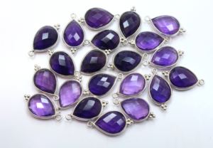 Pendentif en argent sterling 925 avec améthyste violette naturelle facettée en forme de poire 13X16MM pour mariage, anniversaire, fête, fabrication de bijoux - Product Image 3