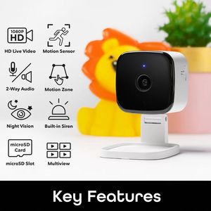 Dispositivos Inteligentes para el Hogar SIXWGH, Cámara Interior WiFi HD 1080P, Audio Bidireccional, Visión Nocturna, Monitor para Bebés y Mascotas, Compatible con Alexa y <span class=keywords><strong>Google</strong></span> <span class=keywords><strong>Home</strong></span> - Product Image 2
