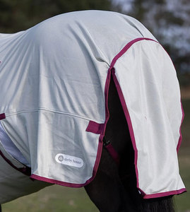Argent/Magenta Violet Fly Stopper Combo Neck Fly Sheet avec Ventre Wrap pour Chevaux Fleece Cotton Fill Fabric Shell Horse Rugs - Product Image 2