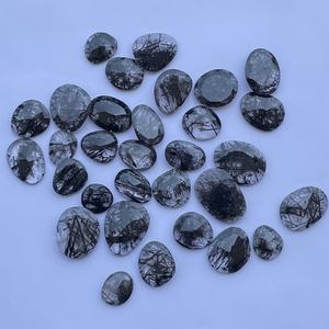 10มม. 20มม. สีดำธรรมชาติ rutile หินควอทซ์ IGI ได้รับการรับรองขนาดฟรีขนาดตัดเหลี่ยมเพชรพลอย polki ชิ้น DIY ทำกึ่ง - Product Image 2