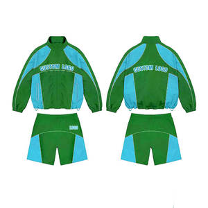 2025 Veste en nylon unisexe et ensemble court coupe-vent de grande taille avec veste imprimée solide et combo court - Product Image 6