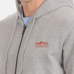 Customizable Zip Hoodies for Men Heavyweight 100% Cotton Fleece Sweatshirts with Drawstring Hood and Side Pockets for Winter - Product Image 6
