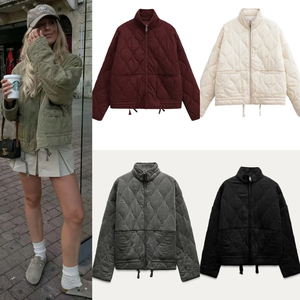 Veste d'hiver matelassée imperméable et pliable à manches longues et fermeture éclair intégrale en nylon léger et fin à tricot uni pour femme 2026 - Product Image 5
