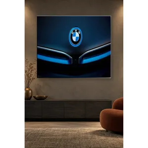 Fida Blue Lit BMW Emblem Close-Up <b>Canvas</b> Print - Product Image 5