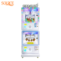 SOURCE STAR CRATE Machine de jeu à clip double couche, à monnayeur, 2 en 1, distributeur de cadeaux d'arcade avec éclairage LED pour un moment ludique