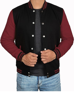 Veste universitaire pour hommes - Style bomber en polaire, veste de baseball pour hommes de l'école secondaire - Product Image 6