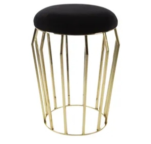 Gran oferta, accesorios para muebles de cafetería, nuevo diseño de moda, taburete para sentarse con acabado dorado y asiento de Welvet negro - Product Image 1