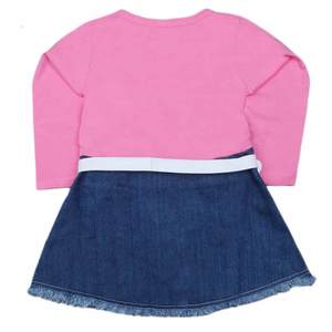 ชุดเดรสแขนยาวสำหรับเด็กผู้หญิง - สีชมพู - Product Image 4