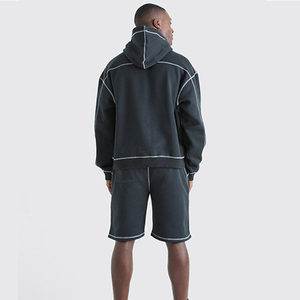 Vente en gros d'usine OEM – Nouveaux sweats à capuche unisexes streetwear 400 g/m² pour homme, chauds et confortables pour l'automne, avec logo personnalisé sur le devant - Product Image 4