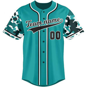 Maillot de softball brodé, design personnalisé, style boutonné, maillot de baseball en mesh vierge pour homme - Product Image 4