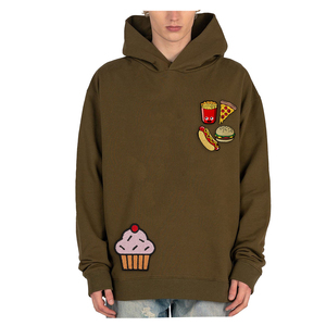 Custom Logo Heavyweght 400gsm Fabric Patches Embroidery <b>Pullover</b> Distressed Applique Oversized Basics Hoodie For <b>Men</b> - Product Image 2