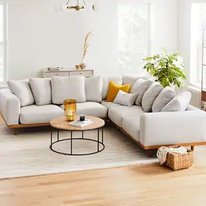 L-Form Sofa Schnitt 3-teiliges Innen sofa Luxus moderne Wohnzimmer möbel Holzrahmen für Hotel-und Wohn möbel