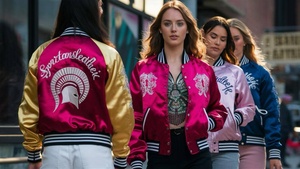 Veste universitaire formelle avec col montant et logo sur le devant - Product Image 2