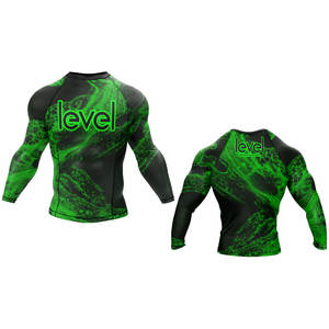 Protection Rash Guard Soie personnalisée OEM Spandex personnalisé Logo Style Sportswear Tissu Nylon Rashguard pour hommes - Product Image 3