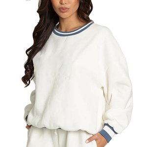 Sweat-shirt unisexe à col rond en coton 100% de 320 g/m², lourd, surdimensionné, ample, décontracté pour l'automne - Product Image 2