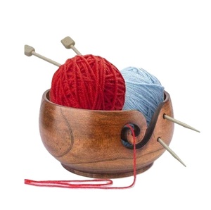 Bol de fil en bois tourné à la main avec coupe en spirale et polissage bol de fil en bois de qualité de luxe pour crochet idées cadeaux - Product Image 1